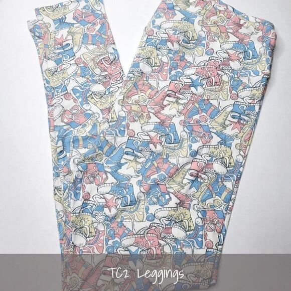 LuLaRoe TC2 Leggings Plus Size Sneakers Roller Skates NEW - Picture 1 of 1